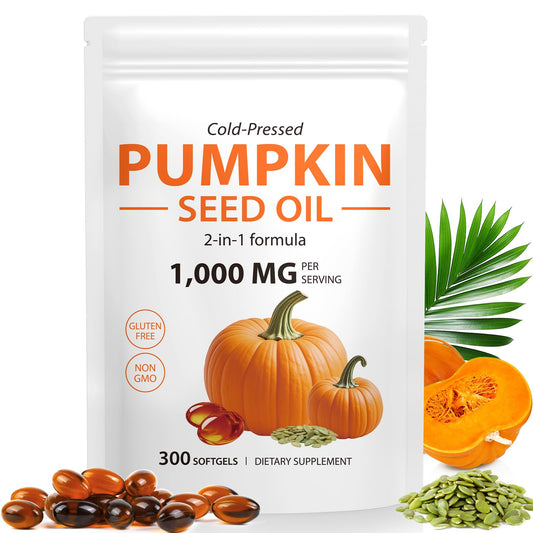 Cold-pressed pumpkin seed oil with saw palmetto capsules – 1000mg per serving