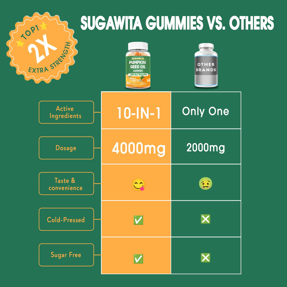 Illustration of key ingredients: pumpkin seed oil, zinc, lycopene