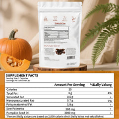 Illustration of the 2-in-1 pumpkin seed oil and saw palmetto blend