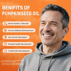 Ingredients and supplement facts panel for Pumpkin Seed Oil with Saw Palmetto Softgels