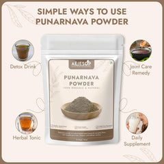 Infusion preparation steps with Punarnava powder