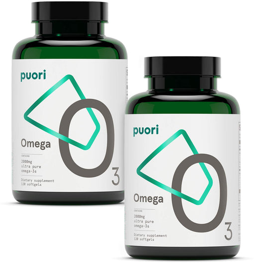 Puori O3 Fish Oil bottle front with 240 softgels