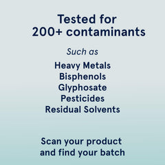 The Clean Label Project purity certification badge and batch testing info