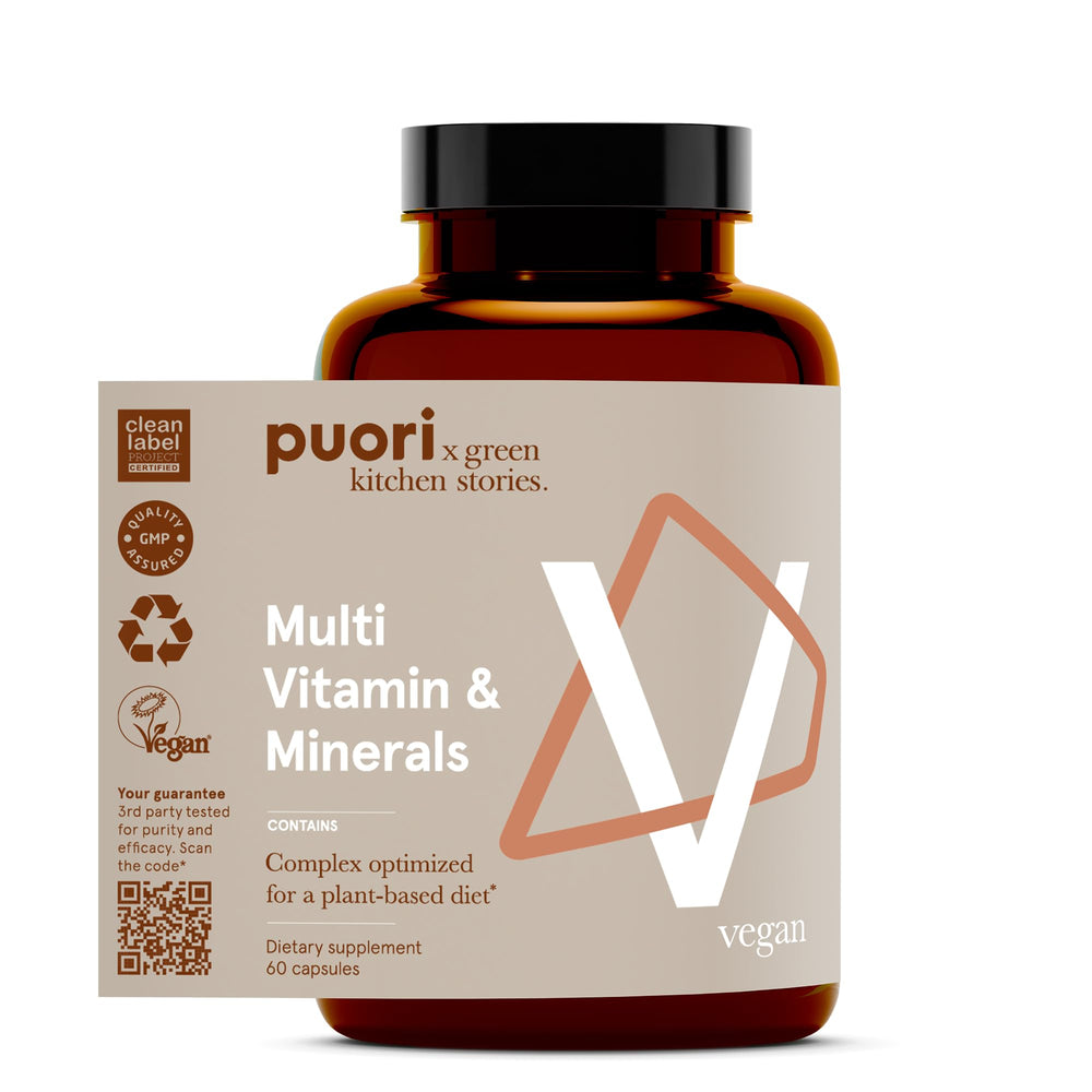 Puori V vegan multivitamin and mineral complex bottle with 60 capsules
