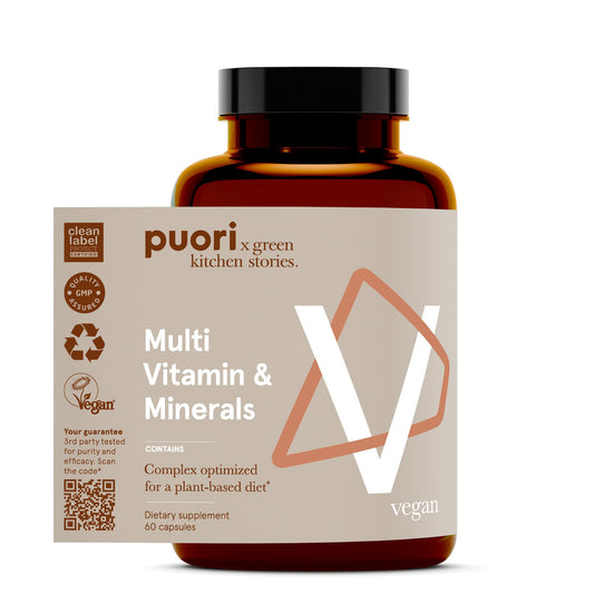 Puori V vegan multivitamin and mineral complex bottle with 60 capsules