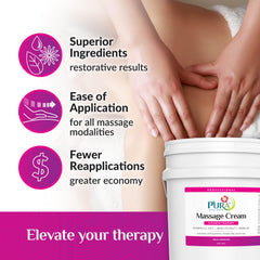 Unscented massage cream being dispensed from a pump