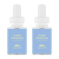 Pura and Allos Ylang Pistachio Calm fragrance refill 2-pack front view