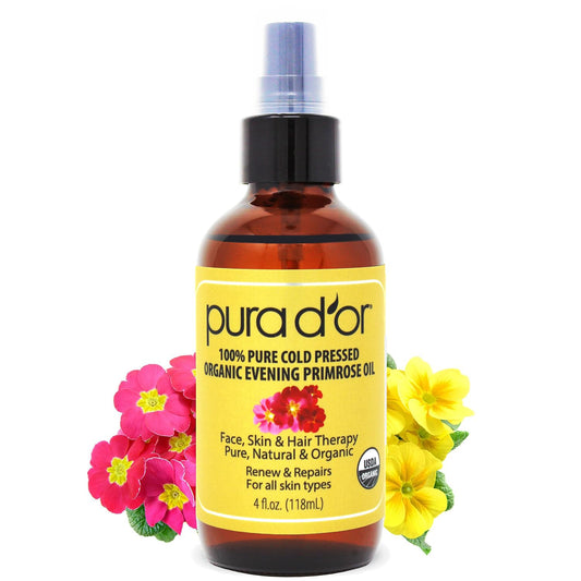 PURA D'OR Organic Evening Primrose Oil bottle 4 oz