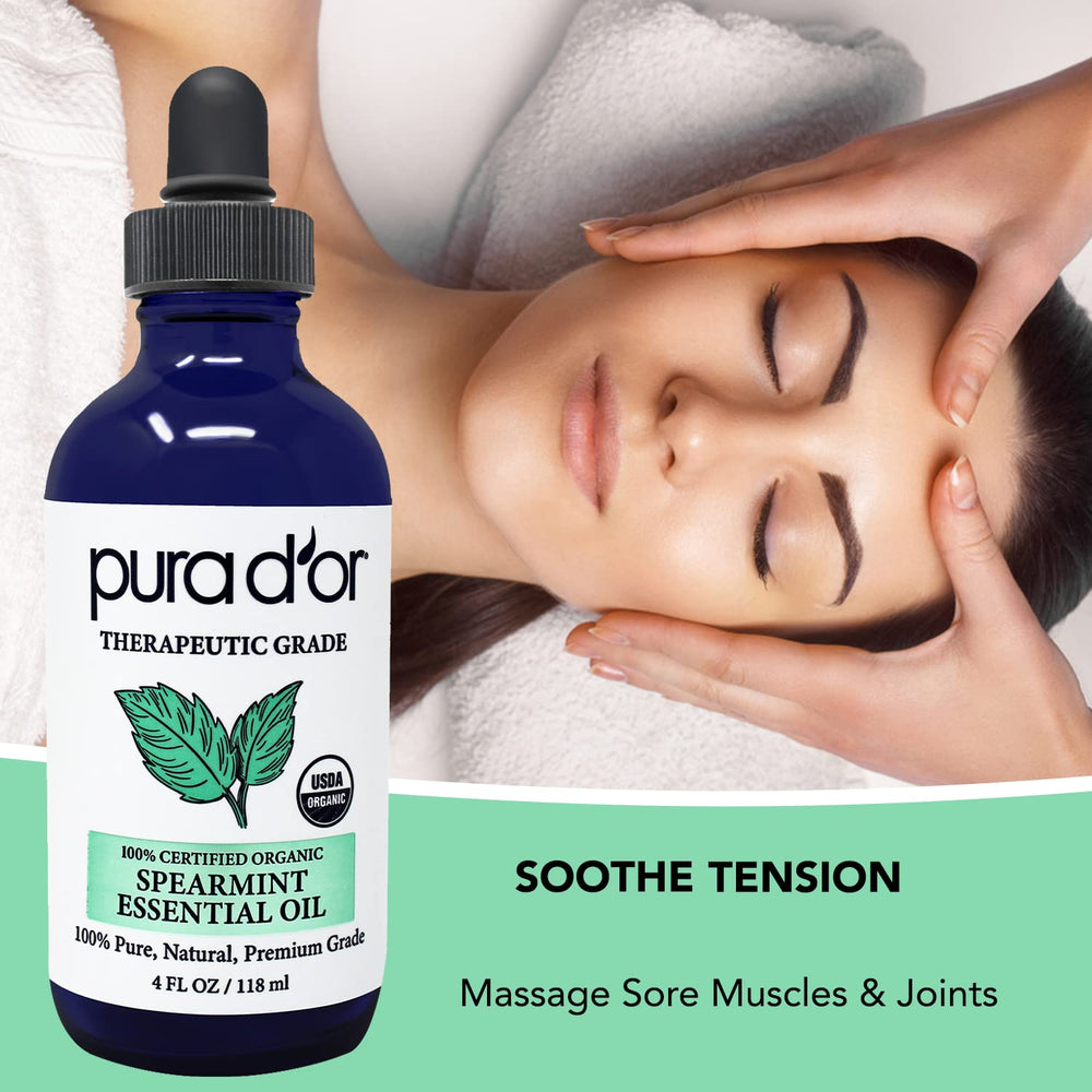 Spearmint essential oil used in natural cleaning solutions
