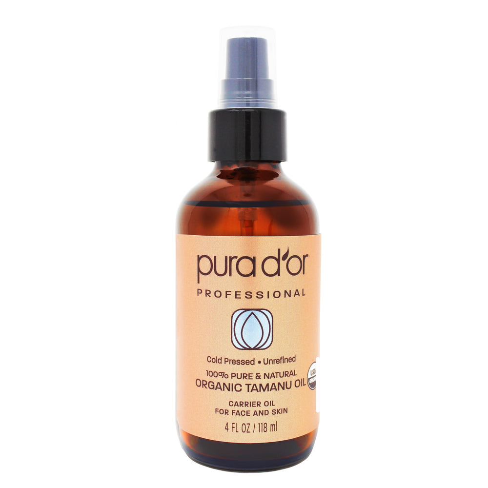 PURA D'OR Organic Tamanu Oil 4oz bottle with dropper
