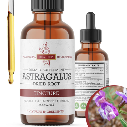 Pura Herba Organic Astragalus Tincture bottle front view