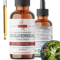 Pura Herba Goldenseal Tincture bottle - 2 oz (60 ml) with dropper