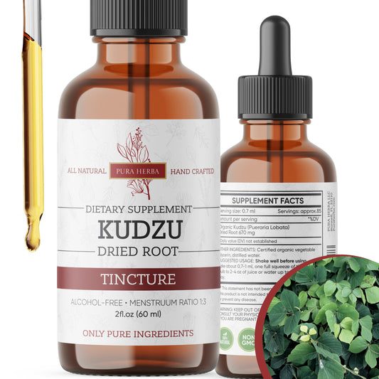 Pura Herba Kudzu Root Extract bottle label, 2 oz