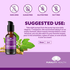Serving pump and bottle of Ashwagandha Liposomal Liquid 2 fl oz