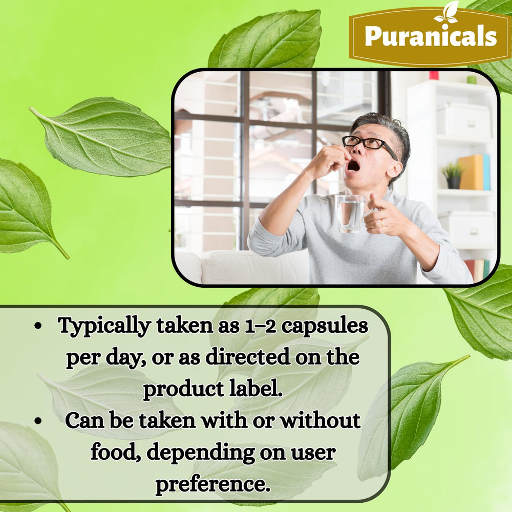 Premium packaging of Puranicals Holy Basil 320 capsules