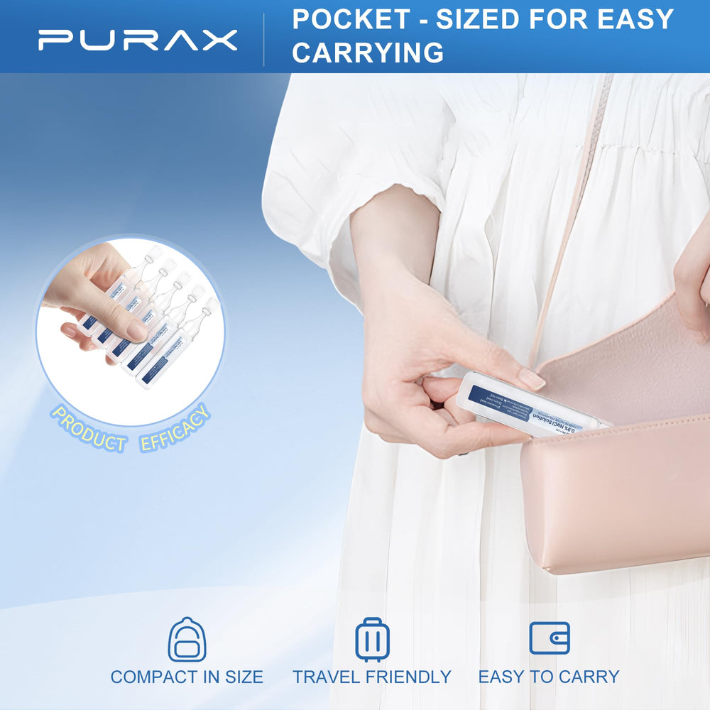 Purax eye care saline solution for gentle cleansing