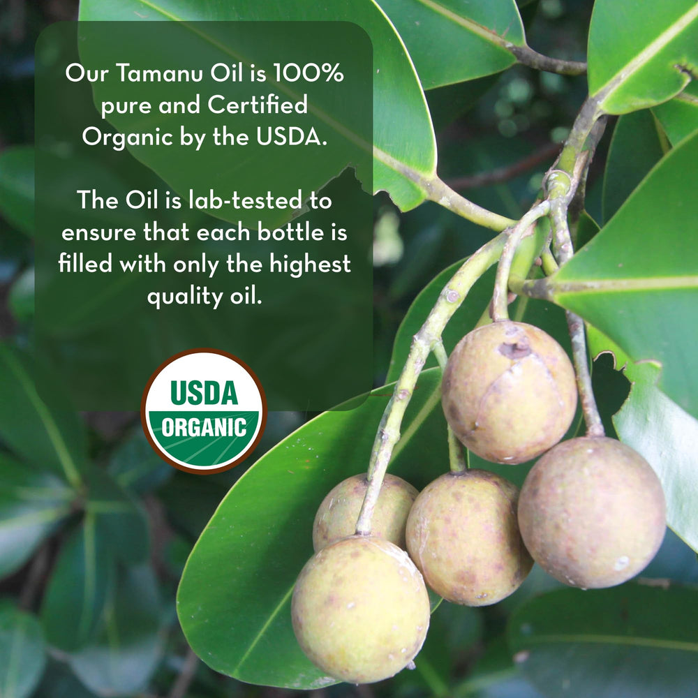 Tamanu Oil label highlights organic cold pressed quality for skin care