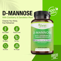 Close-up of D-Mannose capsules