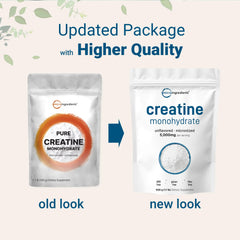 Pure creatine monohydrate powder with no fillers