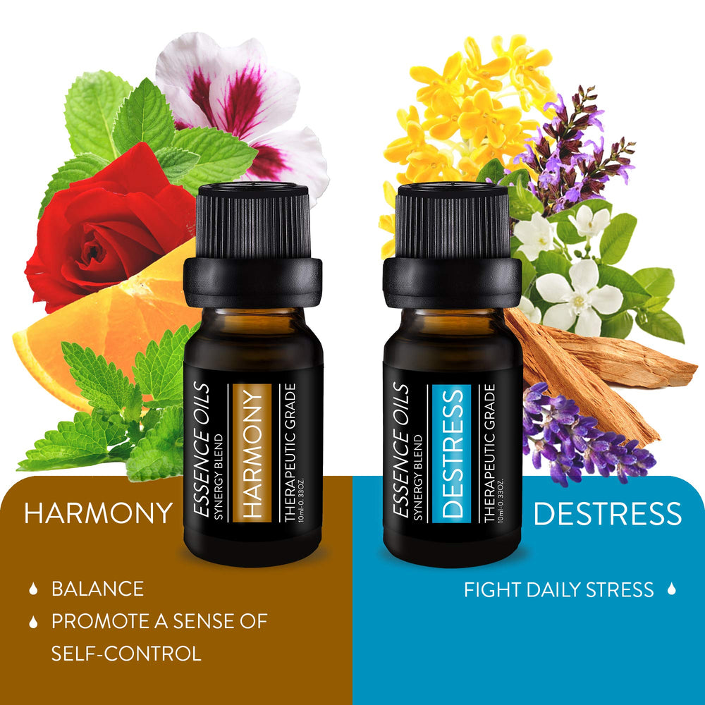 Assorted oil blends: Refresh, Love, Joy, Relax, Sleep, Detox, Harmony, Energize, Hope, Destress