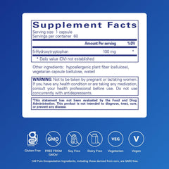 Close-up of Pure Encapsulations 5-HTP capsules; convenient daily intake for serotonin support.