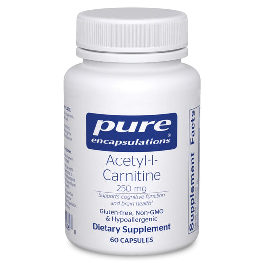 Front of Pure Encapsulations Acetyl-L-Carnitine 250 mg bottle