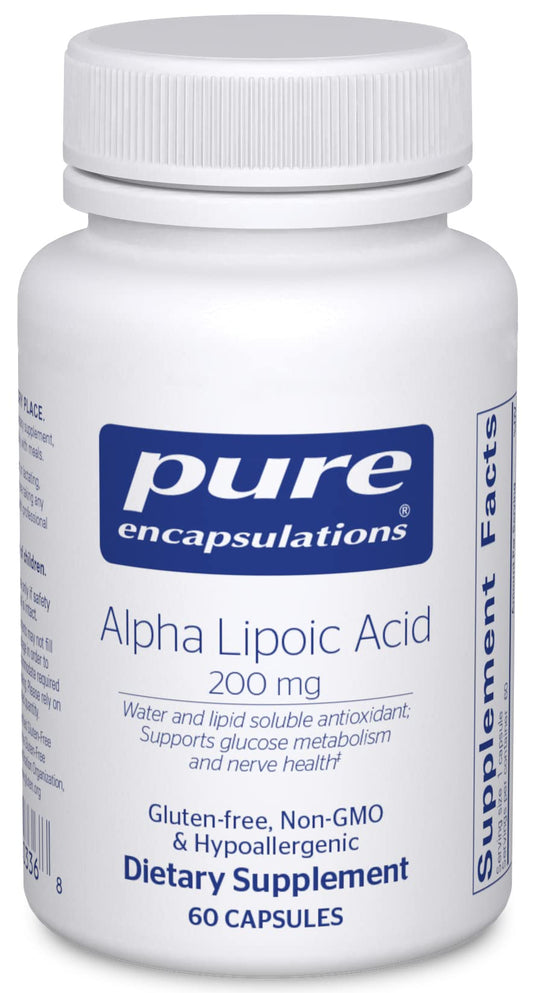 Bottle of Pure Encapsulations Alpha Lipoic Acid 200 mg - 60 capsules
