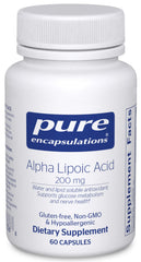 Bottle of Pure Encapsulations Alpha Lipoic Acid 200 mg - 60 capsules