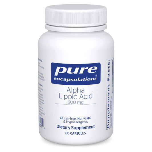 Pure Encapsulations Alpha Lipoic Acid 600 mg bottle - front view