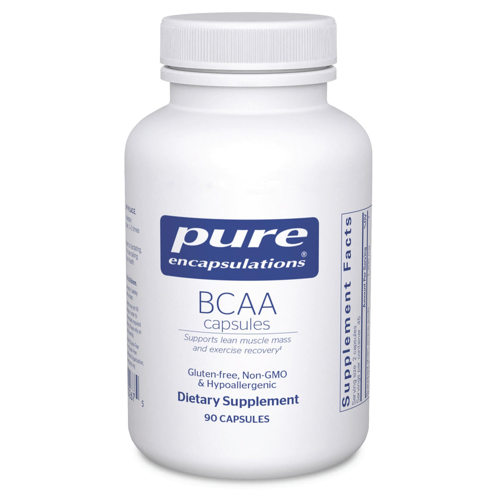 BCAA capsules bottle front view