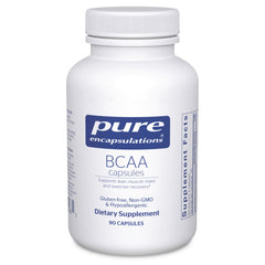 BCAA capsules bottle front view