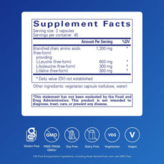 Pure Encapsulations BCAA bottle details showing label