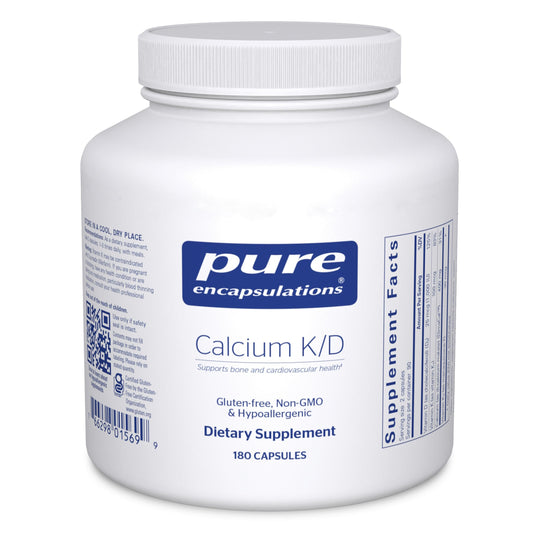 Pure Encapsulations Calcium K/D bottle showing bone health support