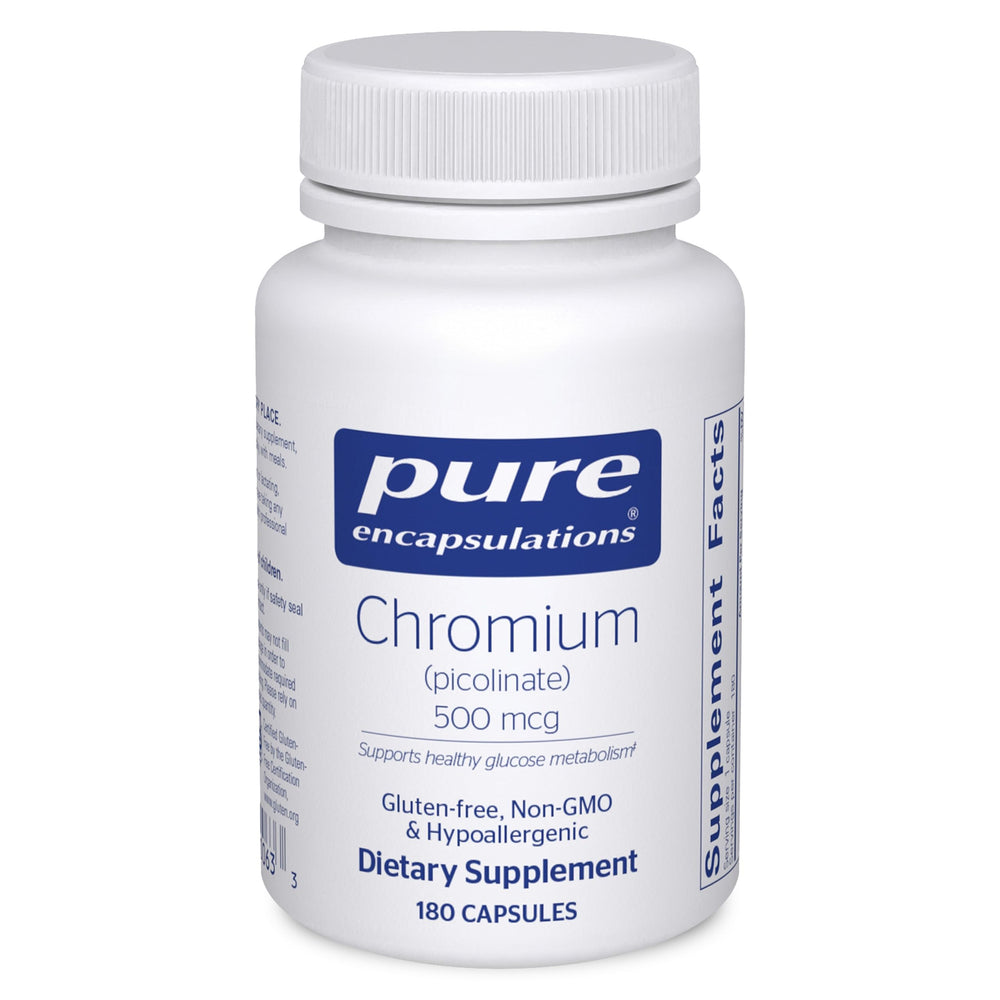 Pure Encapsulations Chromium Picolinate 500 mcg bottle label