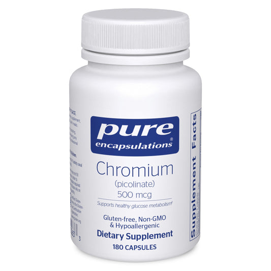 Pure Encapsulations Chromium Picolinate 500 mcg bottle label
