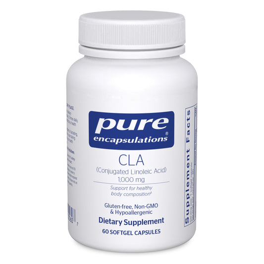 Pure Encapsulations CLA 1000 mg bottle and 60 softgel capsules