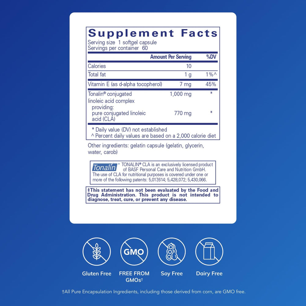 Close-up of CLA 1000 mg softgels