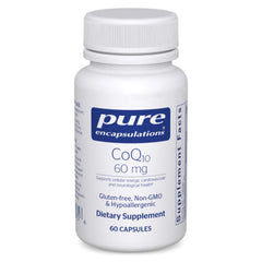 Packaging for Pure Encapsulations CoQ10 60 mg supplement