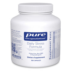 Pure Encapsulations Daily Stress Formula bottle label with 180 capsules