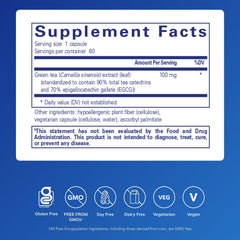 Decaffeinated green tea extract capsules