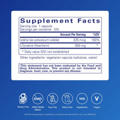 Close-up of label showing ingredients and supplement facts