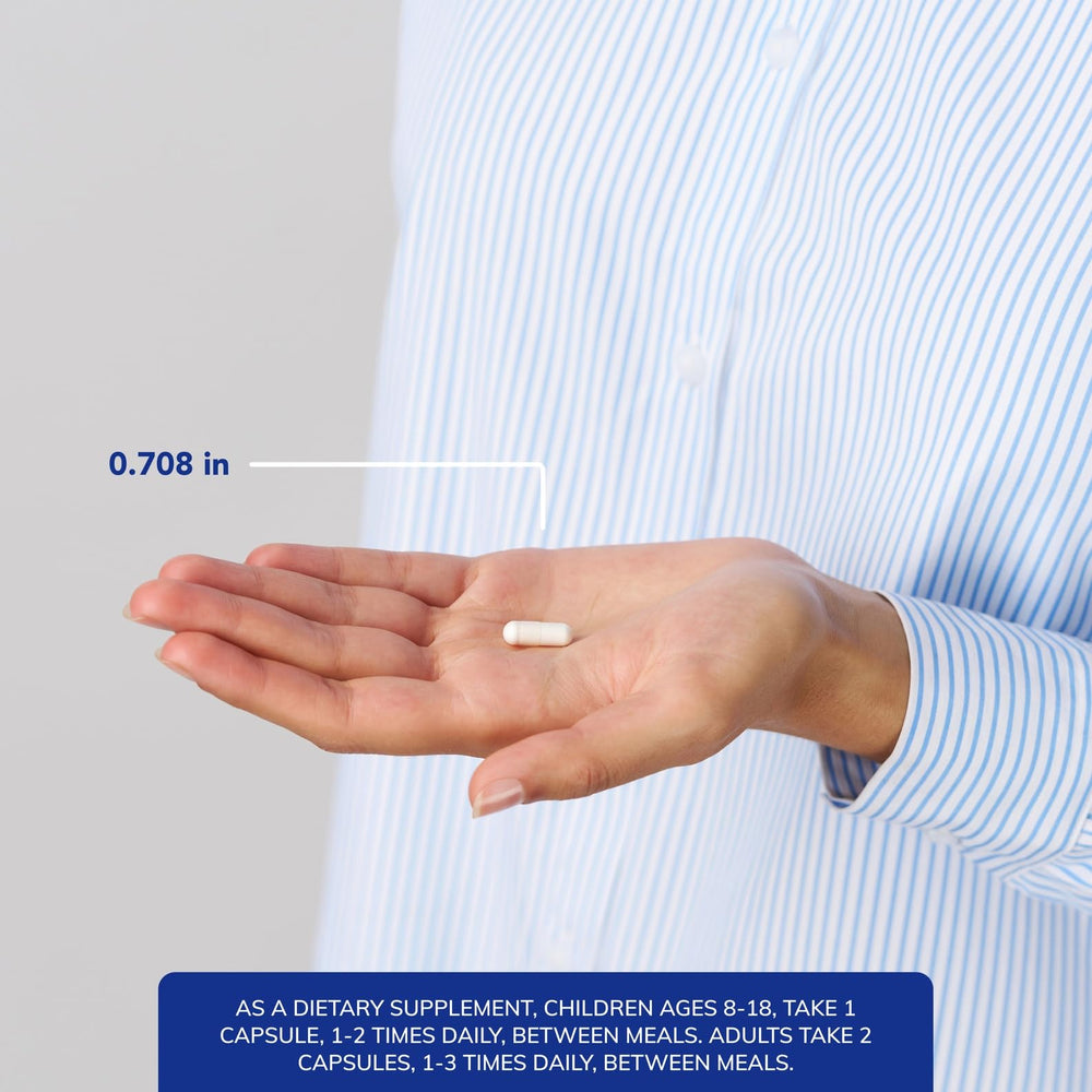 Back label of Pure Encapsulations L-Theanine with ingredients