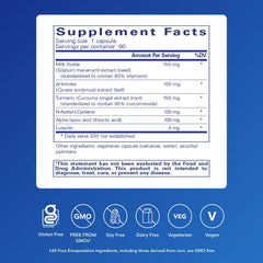 Bottle shot of Pure Encapsulations LVR Formula 60 capsules