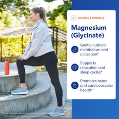 Supplement bottle label displaying magnesium glycinate