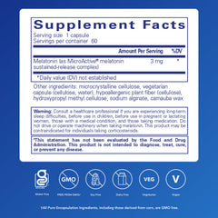 Close-up of Melatonin-SR extended-release capsules