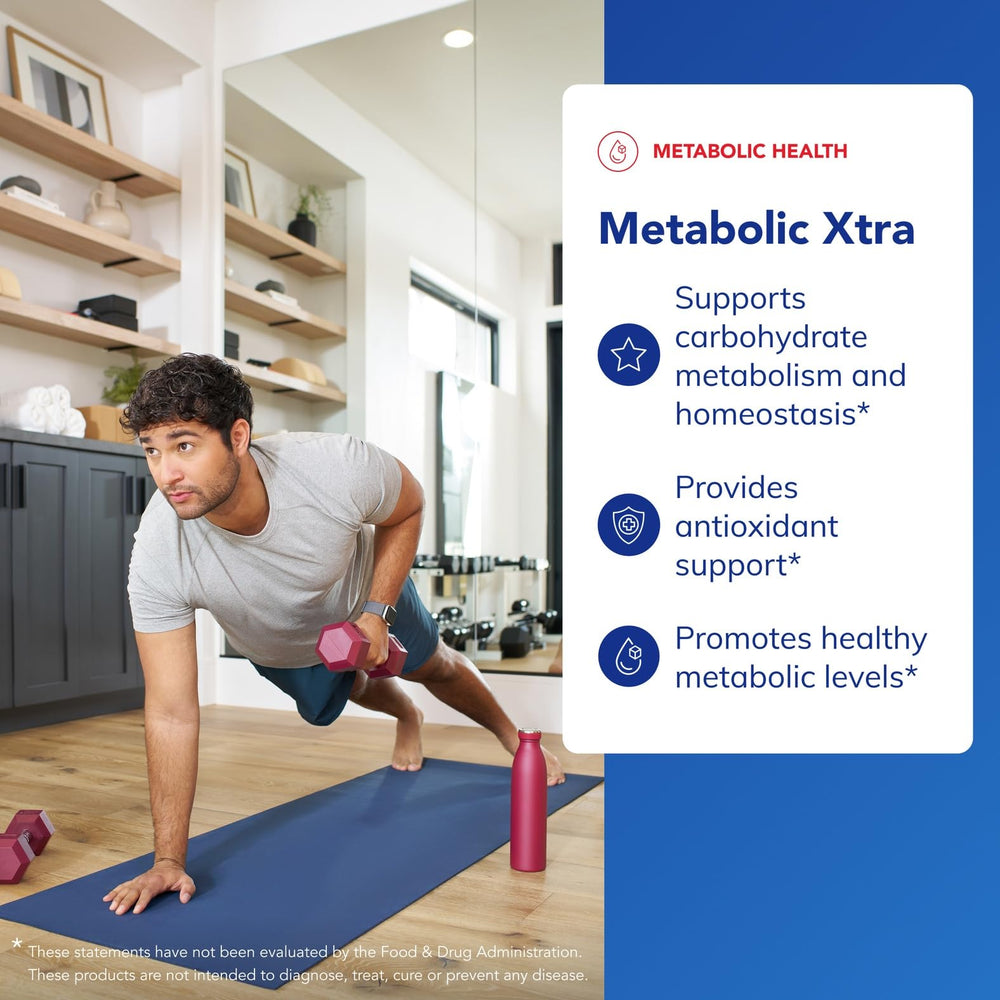 Metabolic Xtra capsules spilling from bottle