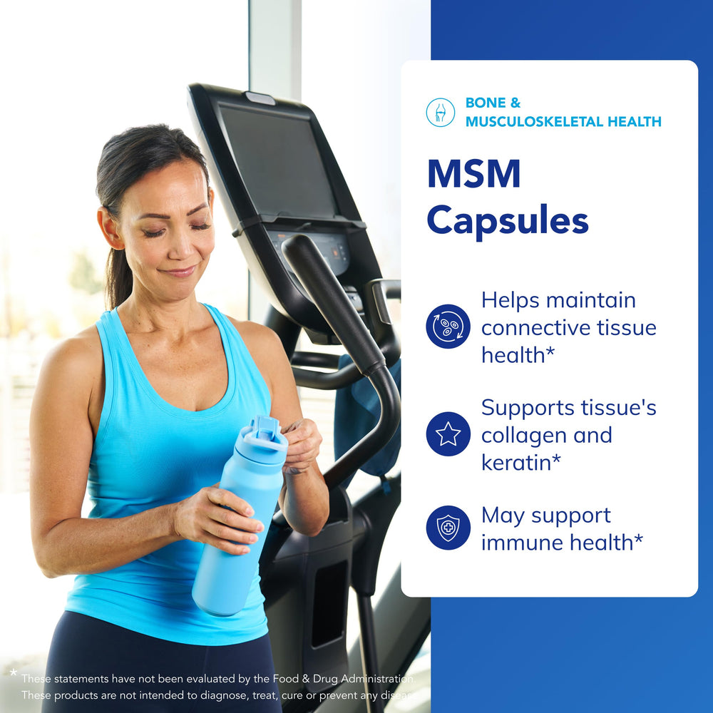 Close-up of MSM supplement capsules