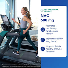 Ingredients and allergen information on NAC 600 mg label