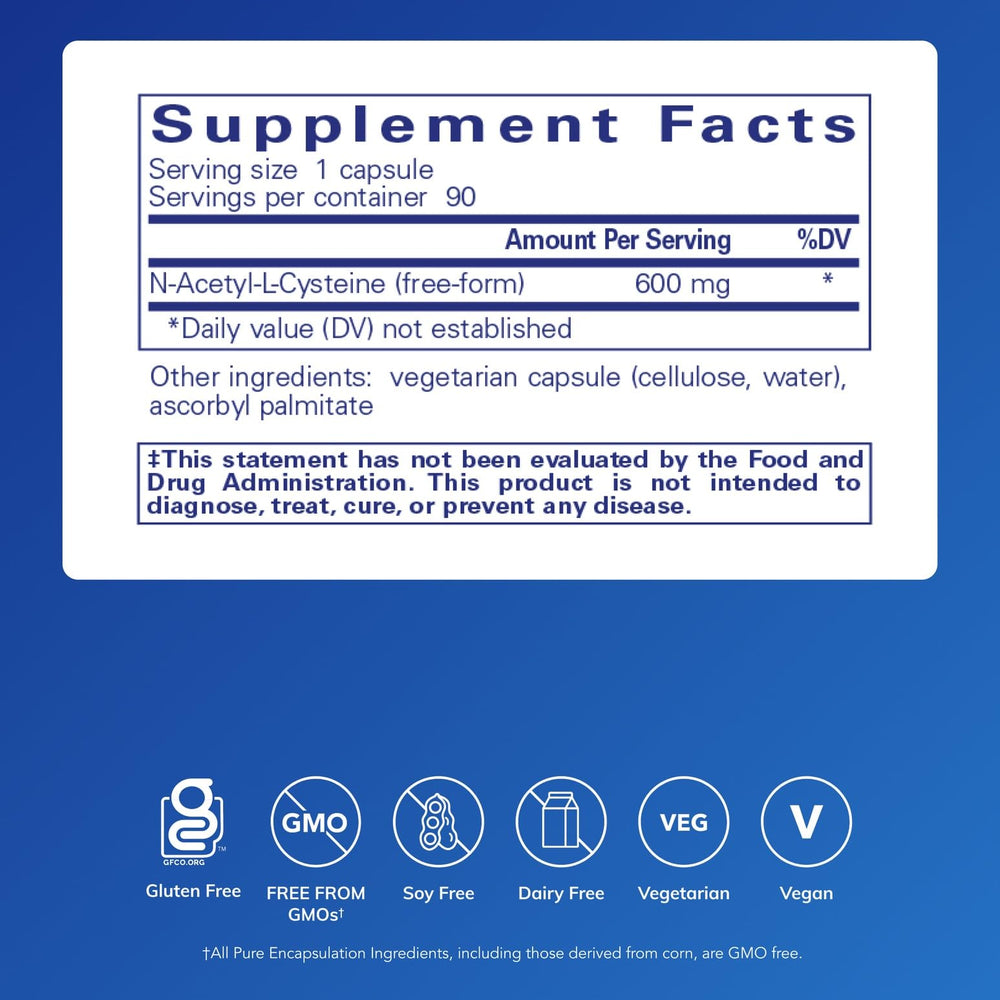 NAC 600 mg bottle label details