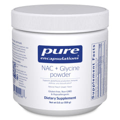 Label of Pure Encapsulations NAC plus glycine powder